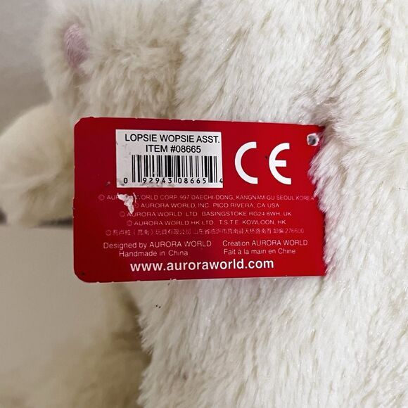 Aurora World Lopsie Wopsie Bunny Rabbit Plush Green Floral 9" w/ TAG - Picture 9 of 12